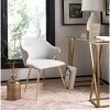 Edmond Poly Blend Arm Chair - SFV4507 - Light Grey/Gold - Safavieh Couture - 2 of 4