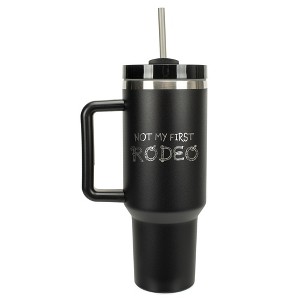 100 North Not My First Rodeo Rope & Ride Country Cowboy Wrap-Around 40 Oz. Stainless Steel Water Bottle Coffee Mug, Spill & Leak Resistant, Travel - 1 of 4