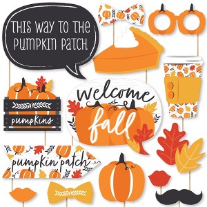 Big Dot of Happiness Fall Pumpkin - Halloween or Thanksgiving Party Photo Booth Props Kit - 20 Count - 1 of 4