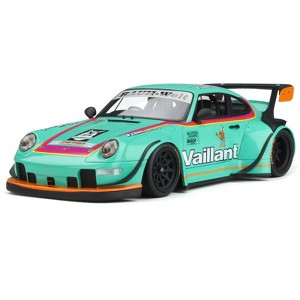 2022 RWB Bodykit "Vaillant" Light Green with Graphics 1/18 Model Car by GT Spirit - 1 of 4