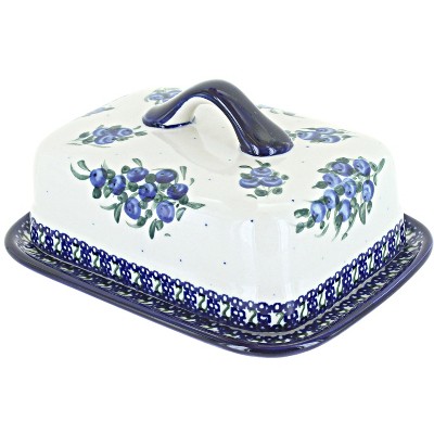 Kook Butter Keeper Dish, Ceramic Crock With Lid, For Soft Butter