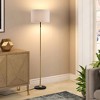 DOMETOUR Matte Black+Gold Industrial Floor Lamp for Living Room/Bedroom/Office, Beige Shade, Tall Standing Lamp (Bulb Not Included) - 3 of 4