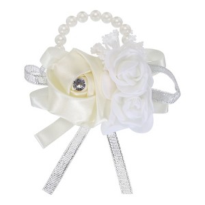 Unique Bargains Decorative Wedding Prom Party Artificial Rose Wrist Corsages - 1 of 3
