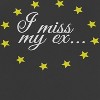 Rerun Island Women's I Miss My Ex Short Sleeve Graphic Cotton Retro Vintage Ranger Baby Tee - Caviar White M - 2 of 4