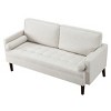 DOMETOUR 65 Inch Modern Loveseat with 2 Bolster Pillows, Minimalist Sofa Beige Couch for Living Room Bedroom - 4 of 4