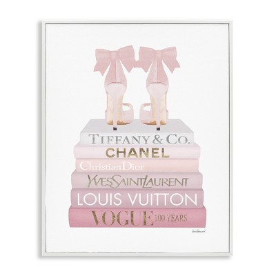 Stupell Industries Chic Shoes Glam Bookstack, 24" x 30"
