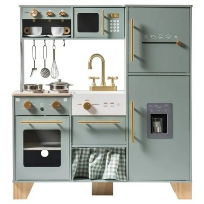 ROBOTIME Play Food and Toy Kitchens, Playset Kids Play Store with Compartments, for Children's Gift, Green, 31.3"*11.6"*34.7"