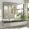 Apmir 60 in. W x 40 in. H Rectangular Aluminum Alloy Framed and Tempered Glass Wall Mirror in Matte Black - 2 of 4
