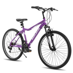 BAMCBASE Lilac 26 Inch Mountain Bike for Women Men, 21 Speed Steel Frame Adult Bicycle, MTB Bikes with Suspension Fork - 1 of 4