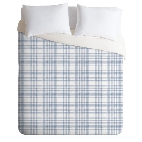 Little Arrow Design Co Winter Watercolor Plaid Duvet Cover Set