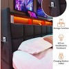 Streamdale Queen size Upholstered Platform bed with a Hydraulic Storage System, LED and USB Charging, Grey (without mattress) - 3 of 4