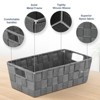 Aoibox Woven Storage Baskets Set of 8 Grey Polypropylene Stackable Organizer Bins with Handles for Home Office Use - 3 of 4