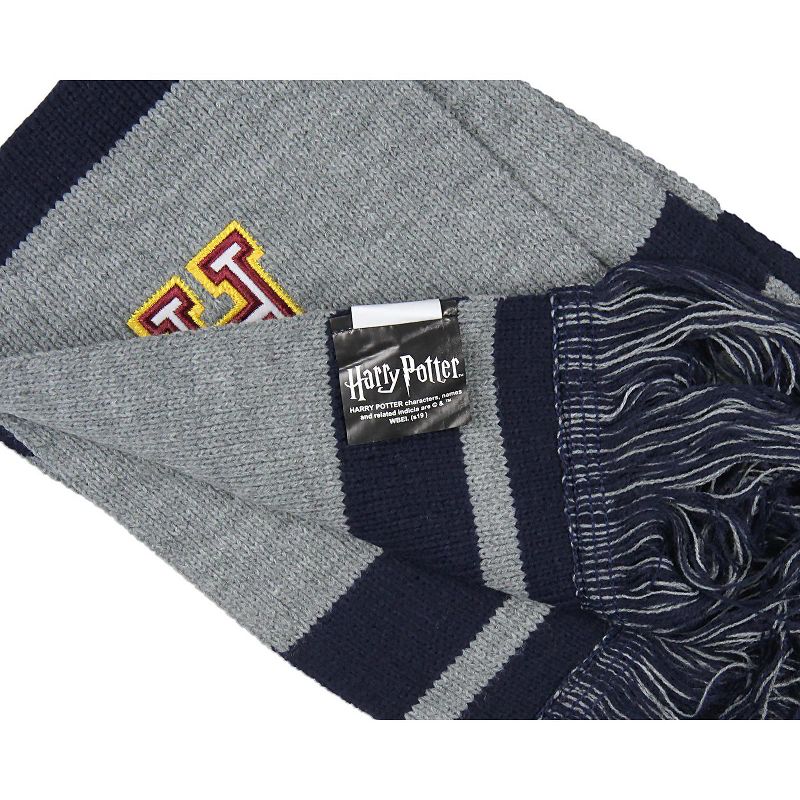 Harry Potter Hogwarts H Collegiate Logo Knit Fringe Scarf Multicoloured, 4 of 6