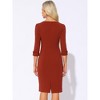 INSPIRE CHIC Women's 3/4 Sleeve Split Neck Wear to Work Business Sheath Dresses - 3 of 4
