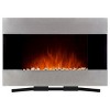 Hasting Home 36-inch Wall Mounted Electric Fireplace - Modern Stainless-Steel Fireplace with Floor Stand, Remote, and Adjustable Heat and Brightness - 2 of 4