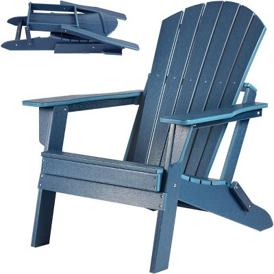homfan Folding Adirondack Chair, Oversized HDPE Adirondack Chairs with Weather Resistant, Outdoor Fire Pit Chair for Patio, Porch, Deck, Garden