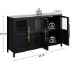 Garvee Sideboard Buffet Cabinet with 4 Glass Doors Large Modern Farmhouse Storage Pear Wood Finish - 3 of 4