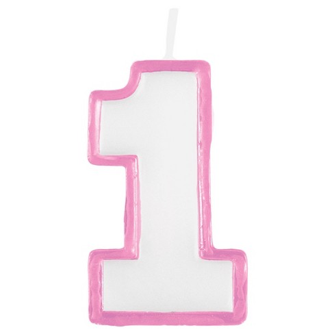 Pink 1st Birthday Candle Target