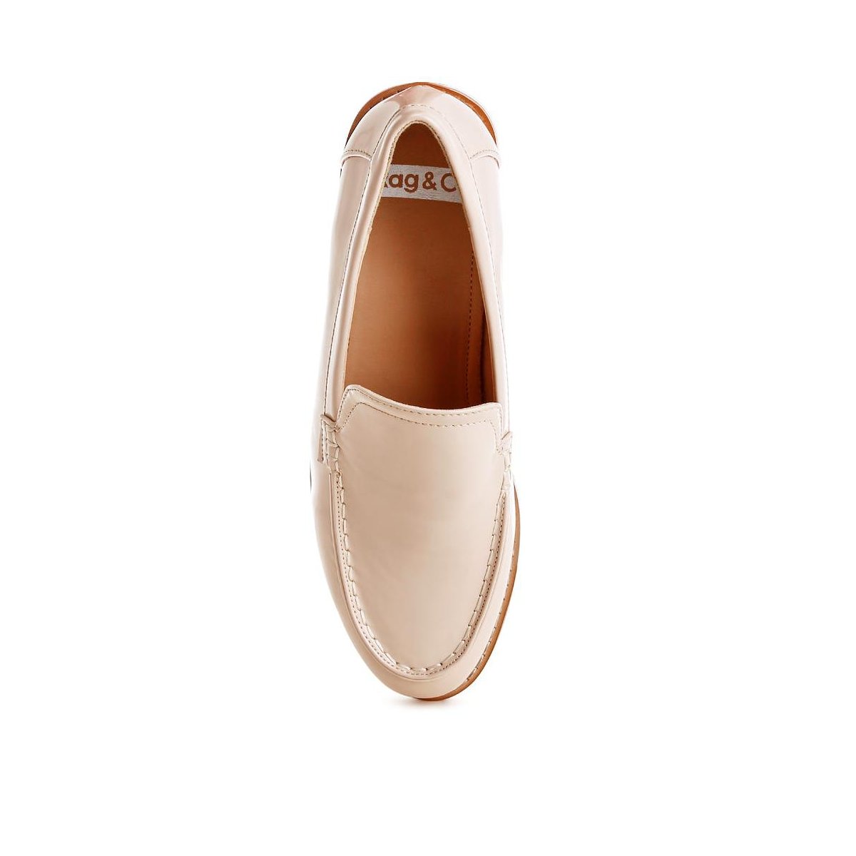 Женские туфли Rag & Co Womens Corleone Pleather Stacked Heel Loafers 9 — фото 4