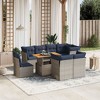 vidaXL Patio Sofa Set with Cushions 9 Piece, Outdoor Sectional Sofa Couch, Patio Conversation Set for Garden Backyard, Gray Poly Rattan - 2 of 4