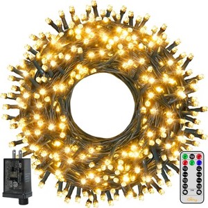 Ollny 400 LED Warm White Christmas Lights (Green Cable, Plug in, 8 Modes) - 1 of 4