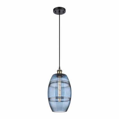 Vaz - 1 Light Cord Hung Mini Pendant In Industrial Style-9.88 Inches Tall and 8 Inches Wide