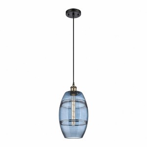 Vaz - 1 Light Cord Hung Mini Pendant In Industrial Style-9.88 Inches Tall and 8 Inches Wide - 1 of 1