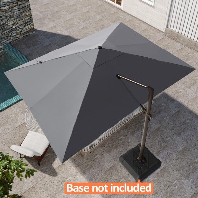 Pellebant Luxury 10'x 13'  Patio Cantilever Offset Umbrella UV30+ Outdoor Shade Canopywith 360-degree Rotation  5 Heights Adjustable