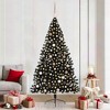 vidaXL Artificial Pre-lit Christmas Tree with 300 LEDs Black 82.7" PVC - 2 of 4