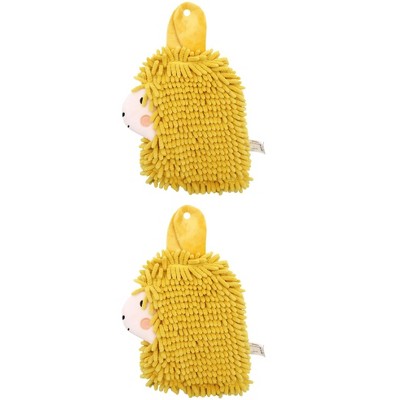 REGALWOVEN Cute Cartoon Alpaca Soft Absorbent Chenille Decorative Hand Towels 2 Pcs