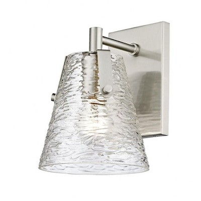 Analia Brushed Nickel and Glass 1-Light Wall Sconce