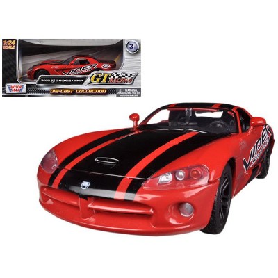 2003 Dodge Viper SRT-10 #8 Red with Black Stripes "GT Racing" Series 1/24 Diecast Model Car by Motormax