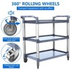 3-Shelf Heavy Duty Utility Cart with Wheels,Durable Rolling Cart for Restaurant,Kitchen,Warehouse Use,Lockable 360° Swivel Casters Service Cart - 4 of 4