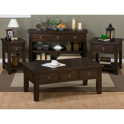 Kona Grove 50" Dark Brown Solid Wood Sofa Table with Storage