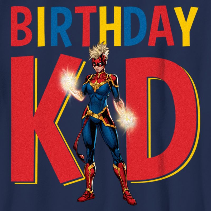 Boy's Marvel Birthday Kid Captain Marvel T-Shirt, 2 of 5