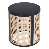 CAVINAS Round Nightstand with Rattan Woven Design, Bedside Table with Round Wood Tabletop, Hollow Woven End Table for Bedroom - 3 of 4