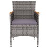 vidaXL 3 Piece Patio Dining Set Poly Rattan Gray - 4 of 4