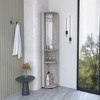 NicBex 74.8 Inch Tall Bathroom Storage Cabinet,Modern Storage Cabinet with 2 Glass Doors and Shelves for Living Room,Home Office - 2 of 3