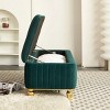Rectangular Ottoman With Gold Decoration Strip,Velvet Bench With Storage ,Upholstered Storage Benches,Benches For Living Room-Cuddlewood - 3 of 4