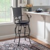 30" Big and Tall Tara Faux Leather Swivel Seat Barstool Black/Gray - Powell Company: Metal Frame, Foam Cushioned, Fixed Height - 2 of 4