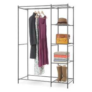 Whitmor Gunmetal Double Rod Closet All Metal Gray - 1 of 3