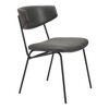 HomeRoots Set of Two Gray and Black Upholstered Faux Leather Open Back Dining Side Chairs - 4 of 4