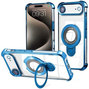 Entronix [Magnetic] Case Compatible with iPhone 17 Air - [Clear Back] Luxury Glossy Gripstand - 1 of 4