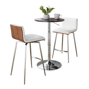 3-Piece Counter Height Dining Set with Adjustable Table and 2 Upholstered Chairs - 1 of 4