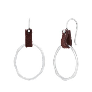 Silpada 'Canyon Dreams' Sterling Silver Leather Drop Earrings - 1 of 4