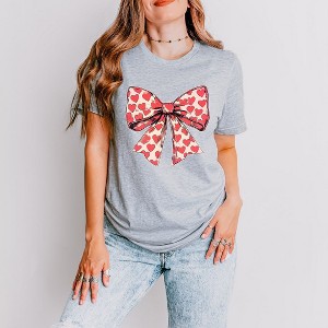 Simply Sage Market Women's Coquette Hearts Short Sleeve Graphic Tee - 1 of 4