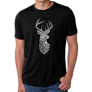 LA Pop Art Men's Premium Blend Word Art T-shirt - Types of Deer - 1 of 4