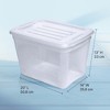 Gracious Living 10 Gallon Plastic Stackable Storage Tote Organizing Bin Container with Snap Lock Lid for Garage, Kitchen, & Closet, Clear (6 Pack) - 3 of 4