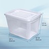 Gracious Living 10-Gallon Plastic Stackable Home Storage Tote Bin Container with Snap Lock Lid for Garage, Kitchen, and Closet, Clear - image 3 of 4