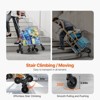VEVOR Grocery Shopping Cart, 45L Stair Climbing Shopping Cart with 360° Rolling Swivel Wheels, Stair Climber Utility Cart with Tri-Wheels - 3 of 4
